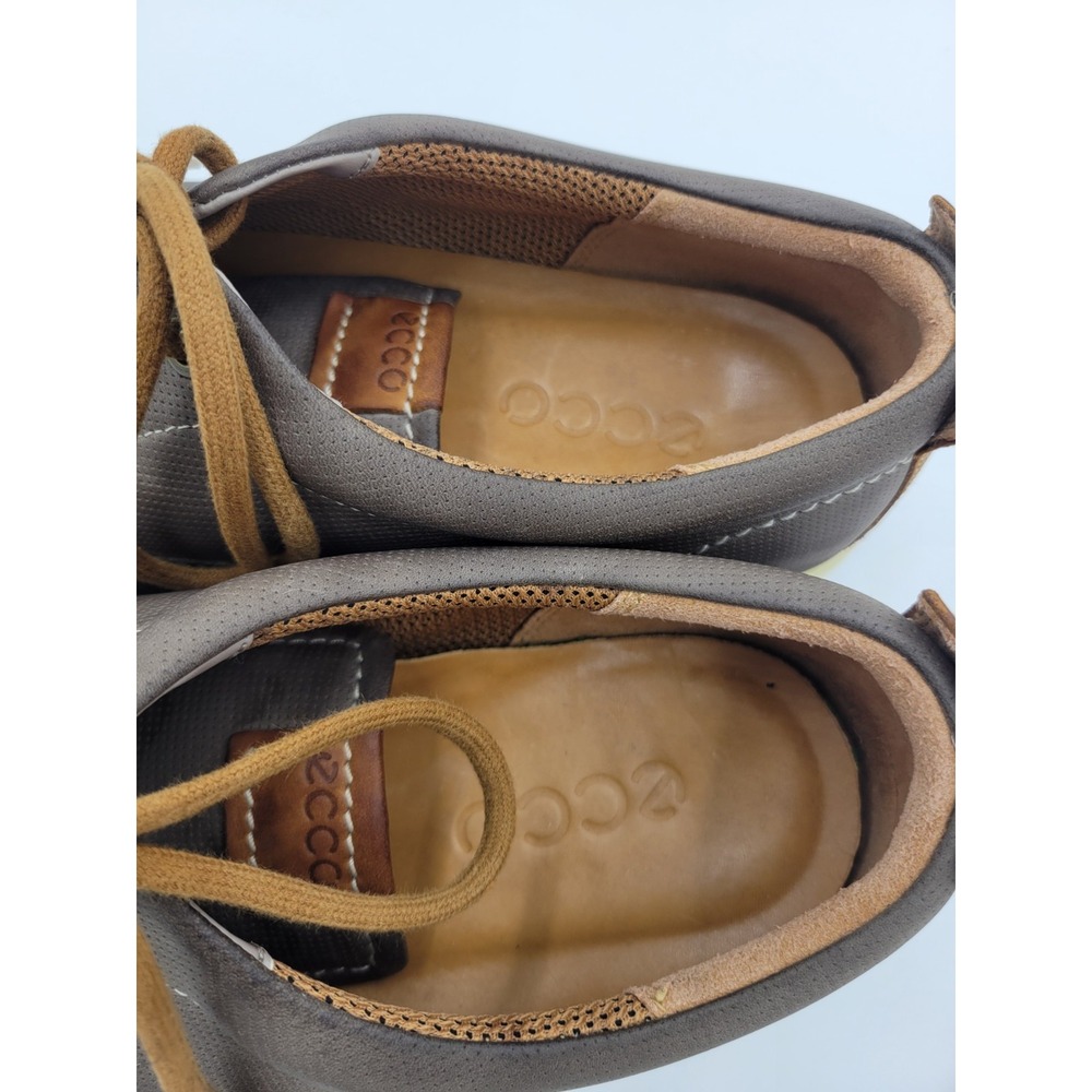 Ecco Men's Gray Leather Oxford Boat Shoes Career Casual Shoe Sz 44 (See Chart) - Picture 5 of 10